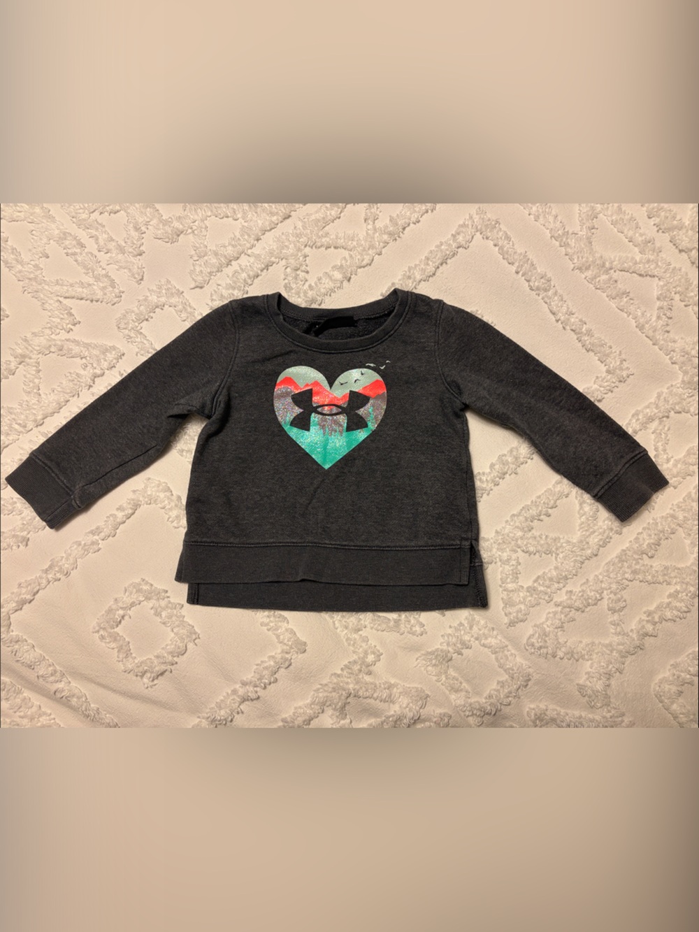 Under Armour Charcoal Sweatshirt with Multicolor Heart Logo